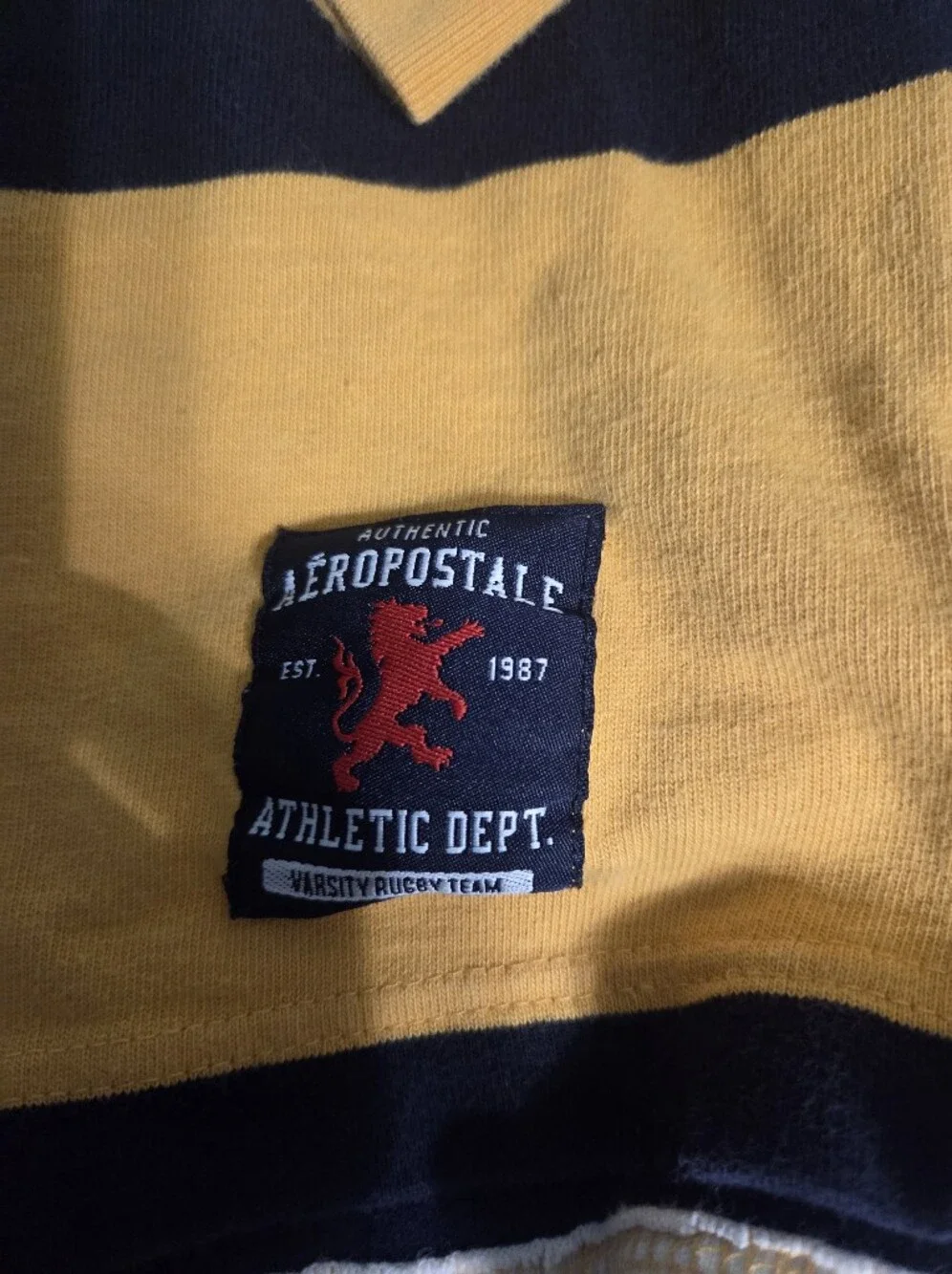 AEROPOSTALE Long Sleeve Polo Shirt Size: L